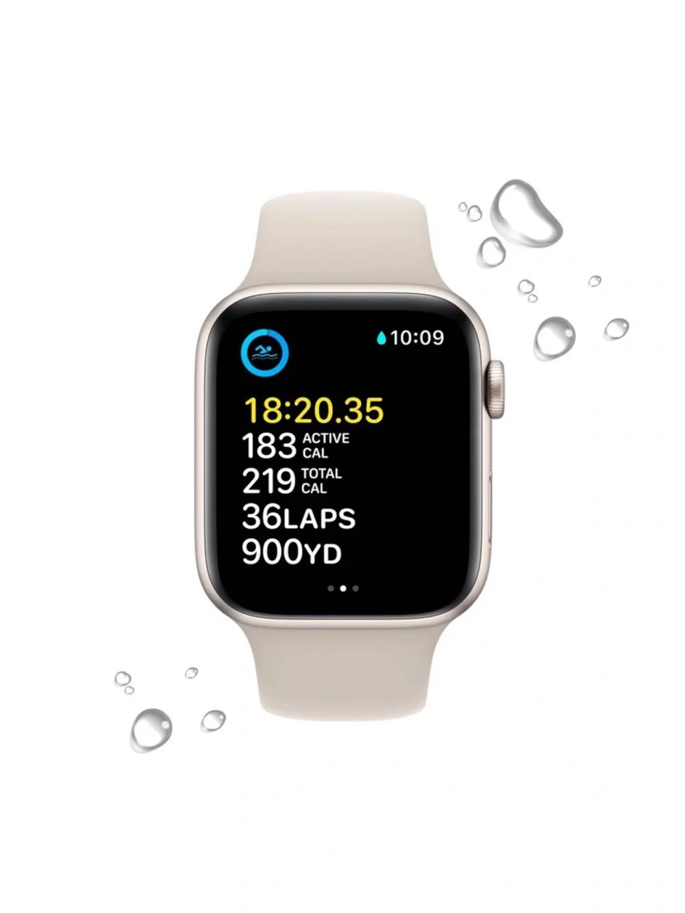 ✨Apple Watch SE 2 Cellular 44mm Starlight Aluminum Case with Starlight - M/L✨